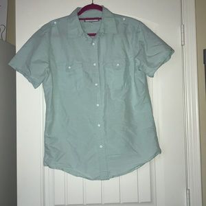 Mint green short sleeve dress shirt